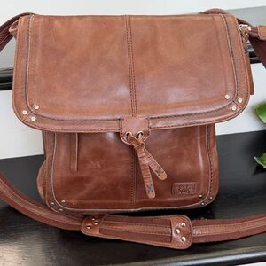 The Sak genuine leather shoulder crossbody backpack purse soft leather neutral
